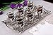 Turkish Tea Set for 6 - Glasses with Holders Tray & Spoons,7Oz (Silver)