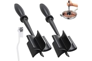 2Pcs Meat Chopper, Hamburger Chopper, Premium Heat Resistant Masher and Smasher, Ground Beef, Ground Turkey and More, Nylon G