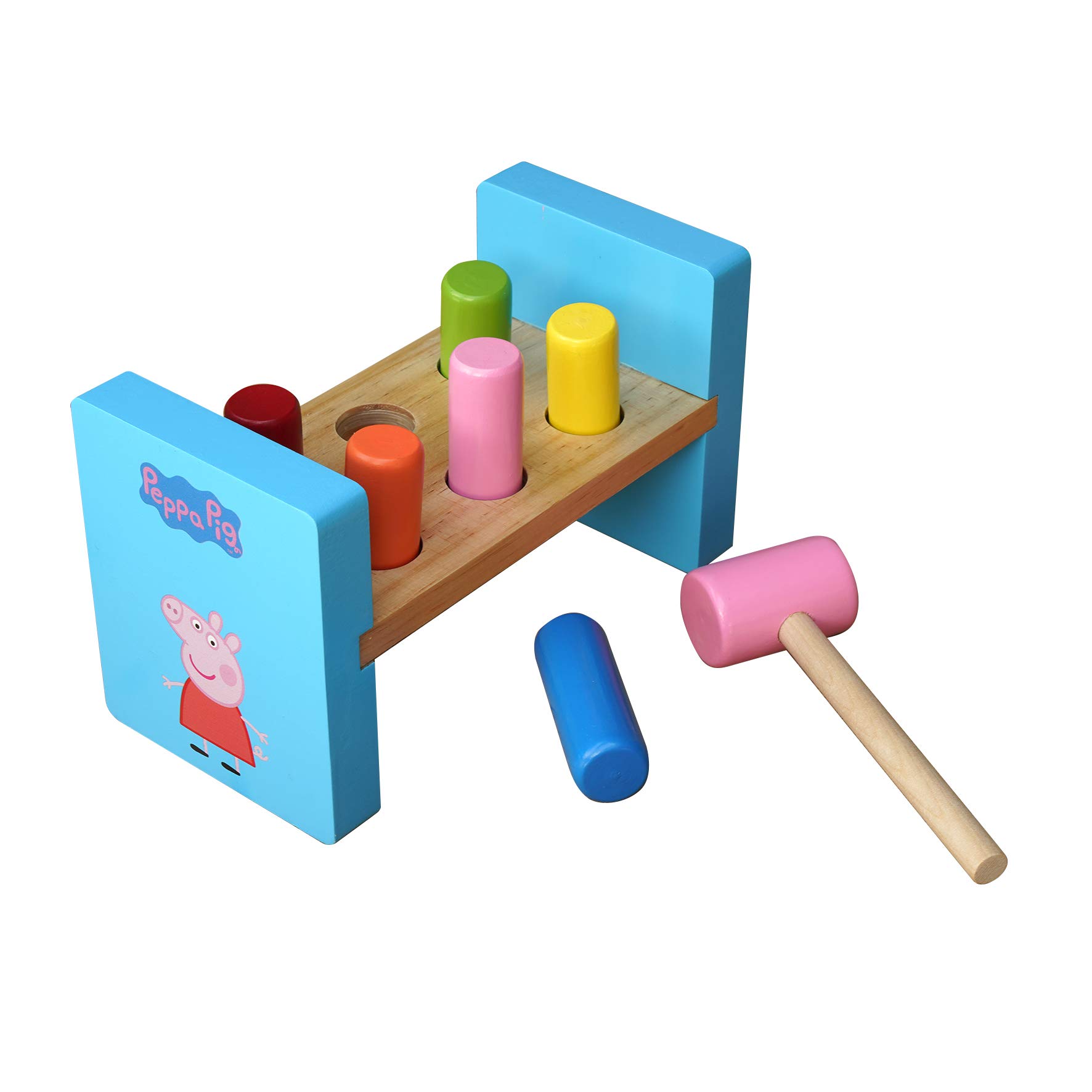 Barbo Toys Peppa Pig Wooden Hammer Bench | Early Development & Activity Toy | Suitable for +2 Years Old | Officially Licensed by Peppa Pig