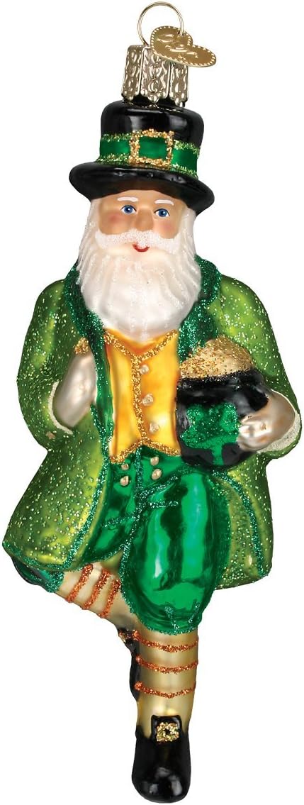 Ornaments - Old World Christmas Irish Santa Glass Blown Ornament for Christmas Tree
