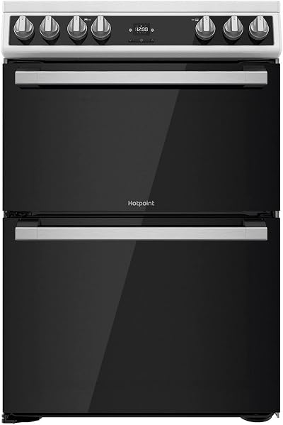 Hotpoint 60cm Double Electric Cooker with Catalytic Cleaning White