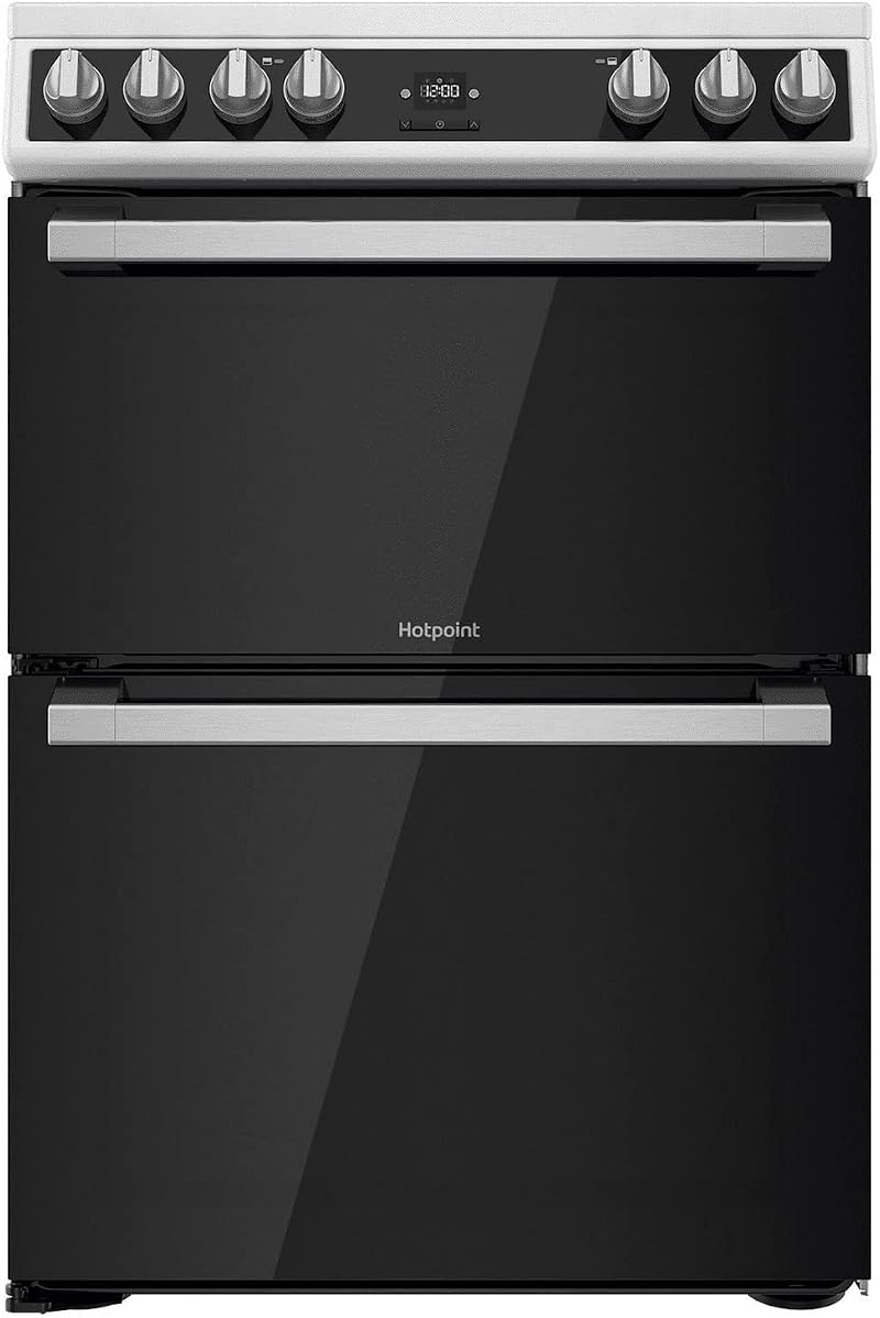 Hotpoint 60cm Double Electric Cooker with Catalytic Cleaning White