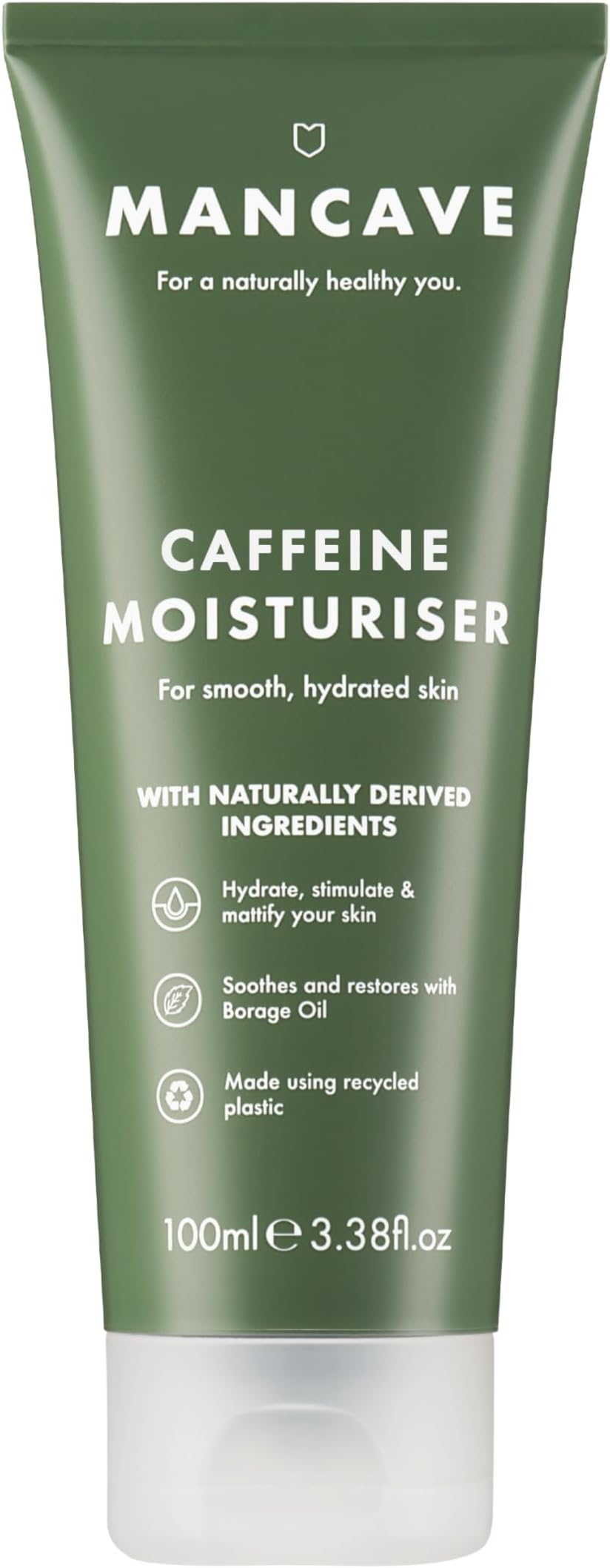 ManCave Natural Caffeine Moisturiser 100ml – Vegan, Made in England