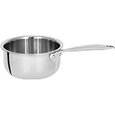 Cristel Castel Pro Mini Stainless Steel Saucepan, 3-Ply Construction, Safe for All Hobs + Induction (.7 Qt.)