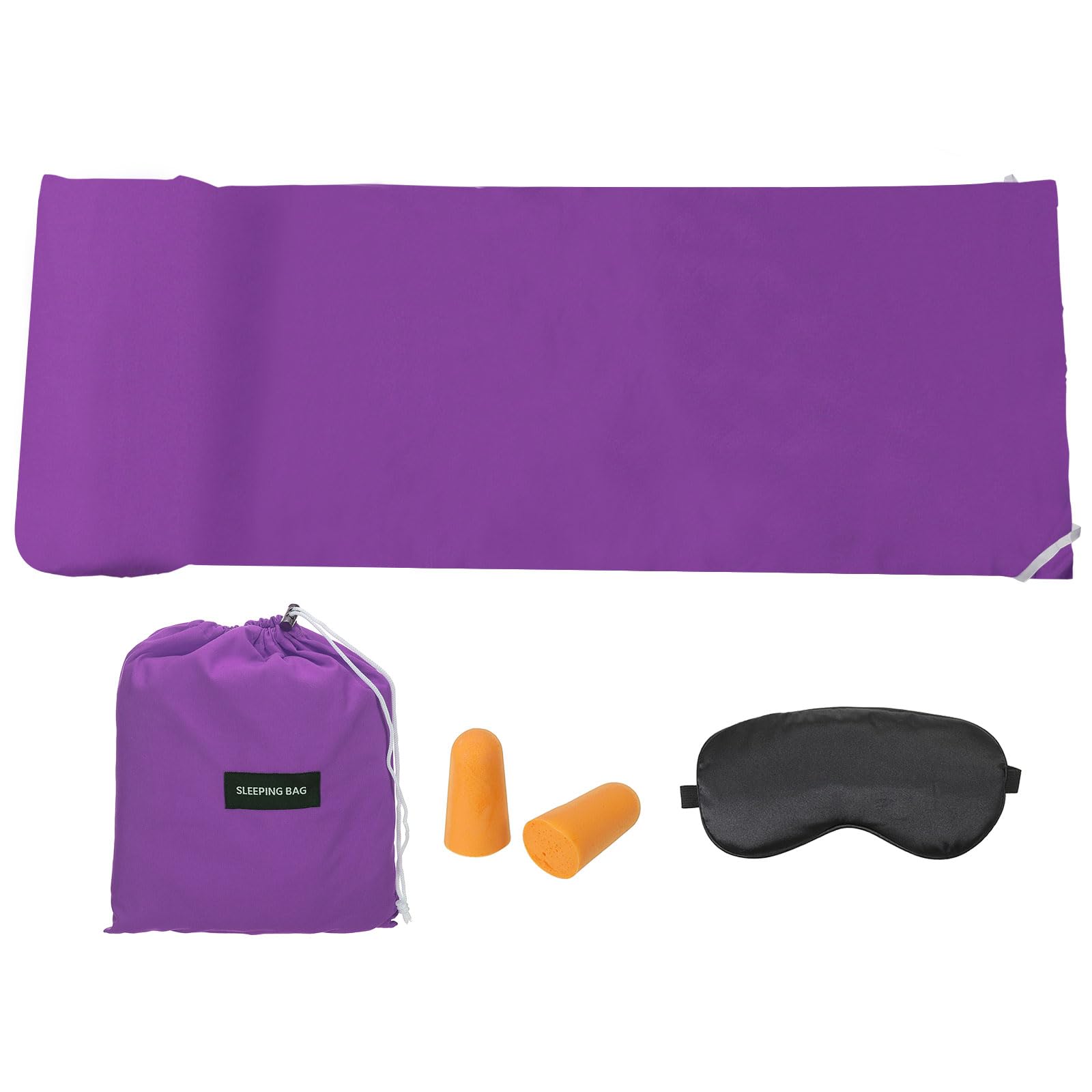 PATIKIL 82.6x29 Inch Sleeping Bag Liner, Lightweight Soft Travel Camping Sheet Sleep Sack Compact Sleeping Bag Set with Carry Bag for Backpacking Camping Travel Hotel, Purple