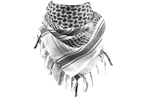 LORJE 100% Cotton Shemagh Scarf Arab Tactical Desert Thickened Scarf Wrap for Women and Men