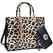 MMK collection Women Fashion Matching Satchel handbags with wallet(6900)~Designer Purse ~Multi Pocket ~ Beautiful Designer Handbag Set (02-2022(10-168)Leopard)
