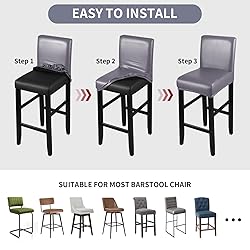 YISUN Bar Stool Covers, Stretch Waterproof PU Bar