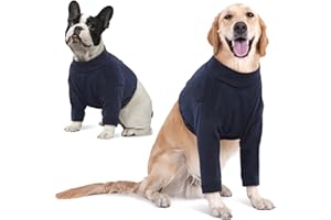 IDOMIK Dog Recovery Suit, Dog Surgery Recovery Suit Front Legs, Comfy Joint Leg Sleeves After Surgery, Elbow Braces Protector for Leg Injuries & Joint Pain, Cone Collar Alternatives,Navy,L