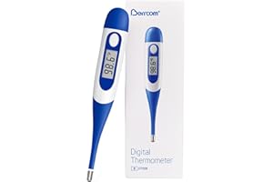 Berrcom Digital Thermometer for Adults, Oral and Underarm Thermometer for Baby and Kids Medical Thermometer with Fever Alarm Rectal Thermometer with Soft Tips