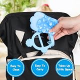 Vicloon Baby Teething Mittens Set with Teether Glove and Bracelet Blue view 6