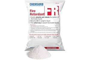 Chemsorb Fr - Flammable Liquid Retardant Absorbent, 5 Gal. Bag, SP40FR-L5B, Silica Free Absorbent for Flammable Chemicals, Proprietary De-Dusting Technology, Absorbs While Acting As A Fire Retardant, White