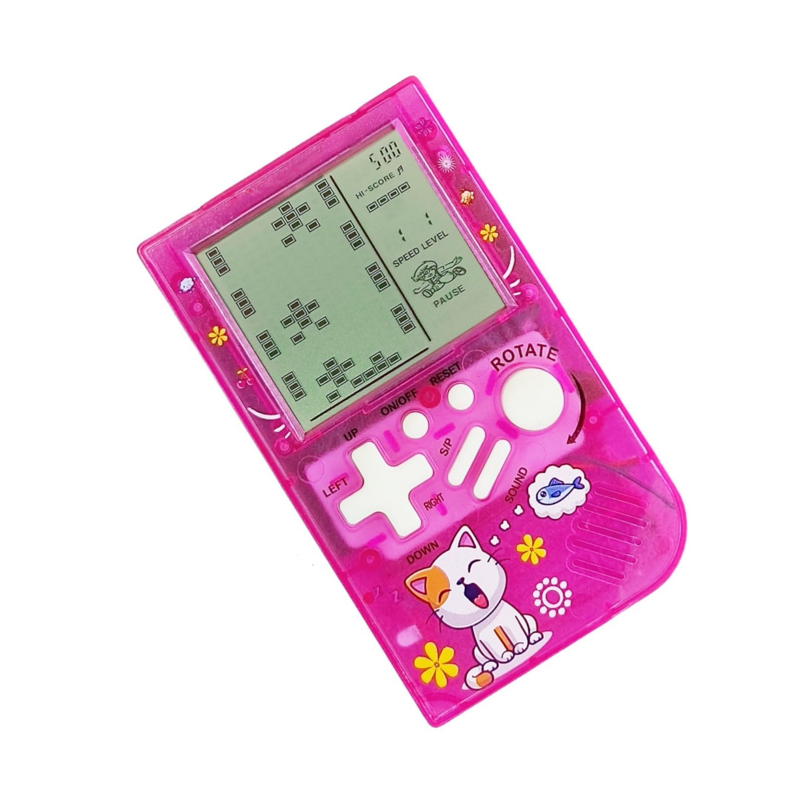 CZT Cute Block game Console 23 brick games Retro Children's game console Student game device Puzzle handheld console Electronic cube games Compact portable Christmas girl gifts (Pink) — image 1
