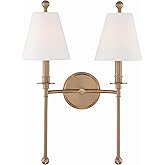 Crystorama Riverdale 2 Light Aged Brass Sconce