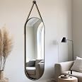 Dewfig 16x48 Inch Oval Full Length Mirror - Gold Aluminum Frame, Shatterproof Glass, Hanging Or Leaning - View #5