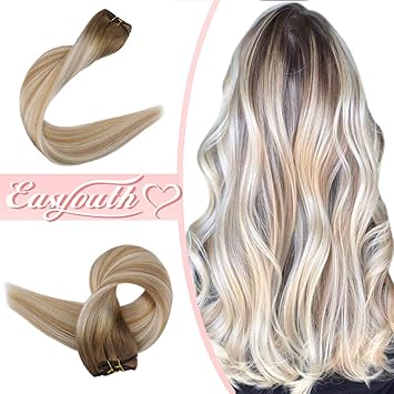 Easyouth Human Hair Volume Pieces 14 100g 6 Medium Brown Fading