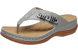 JURANMO Orthopedic Sandals for Women Arch Support Flip Flops Platforms Wedge Sandals Breathable Anti Slip Sandals