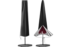 OKPOW Umbrella Cover 600D Oxford Fabric Patio Umbrella Covers Waterproof with Zip (190 x 30 x 50cm), for 9ft to 12ft Garden O