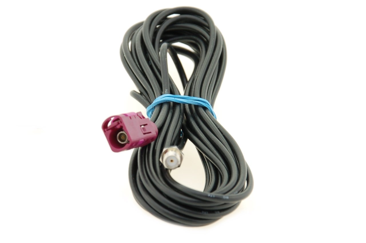 Alda PQ Antenna Extension cable 5m, RG174 for Neu Fakra/F Bordeaux Code D to SMA/F