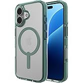 ZAGG Santa Cruz Snap Case for iPhone 16 – MagSafe Compatible, 13ft Military-Grade Drop Protection, Graphene Reinforced, Lightweight, 70% Recycled Content, Clear with Color Accents, Green