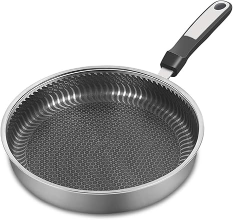 Amazon 304ステンレススチール製ノンストックパンハニカムフライパン ガラス蓋付き 多機能誘導調理器ガスストーブユニバーサル フライパン オンライン通販