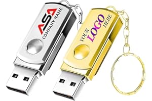 Custom Swivel Metal USB 2.0 Flash Drive 4GB, 10Pcs Personalized High-Speed Memory Sticks with Printed Logo/Text, Bulk Promoti