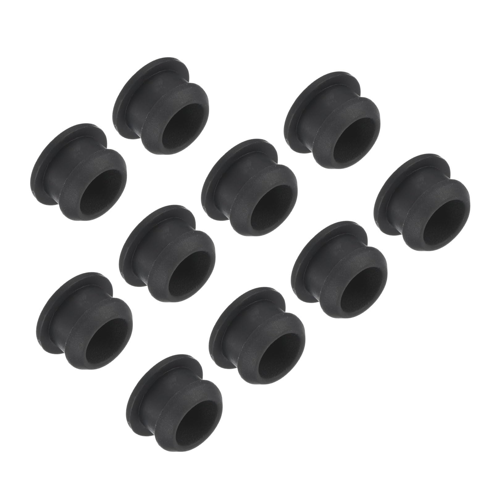 TOP-VIGOR 10Pcs Silicone Snap in Locking Hole Plugs, 12mm Diameter Hole Stoppers, Rubber Panel Seal Cover Flush Type Panel Round for Kitchen Rubber Bulkheads Waterproof Sealing Plugs, Black