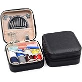 Mini Sewing Kit with Case, Sewing Supplies for Home Travel and Emergency, Mending Clothes, Includes Thread Spools, Needles, S