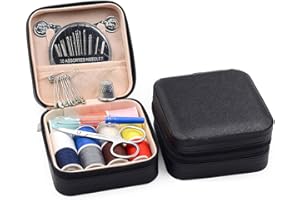Mini Sewing Kit with Case, Sewing Supplies for Home Travel and Emergency, Mending Clothes, Includes Thread Spools, Needles, S