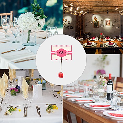 senover 10pcs Table Number Holder Name Place Card Holder Memo Clip Holder Stand Note Holder Pictures Card Paper Menu Clip (red heart)