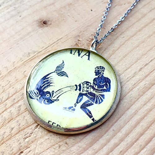 Aquarius Postage Stamp Necklace