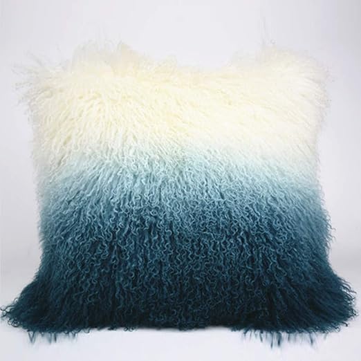 Amazon Com E Cloud Ombre Mongolian Lamb Fur Pillow Cover