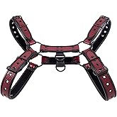 ZZRBVFH Men's PU Leather Body Harness with Crocodile Texture Suspenders Shoulder Belt