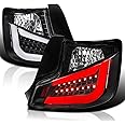 Spec-D Tuning Black LED Tail Lights w/White LED Light Bar Compatible with 2011-2013 Scion tC, Left + Right Pair Assembly
