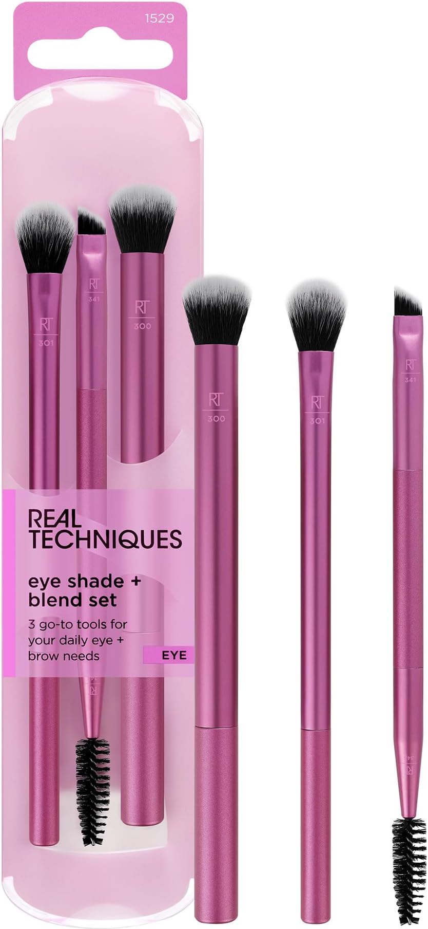 REAL Eye Shade and Blend Brush Trio – Synthetic, Vegan