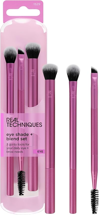 REAL Eye Shade and Blend Brush Trio – Synthetic, Vegan
