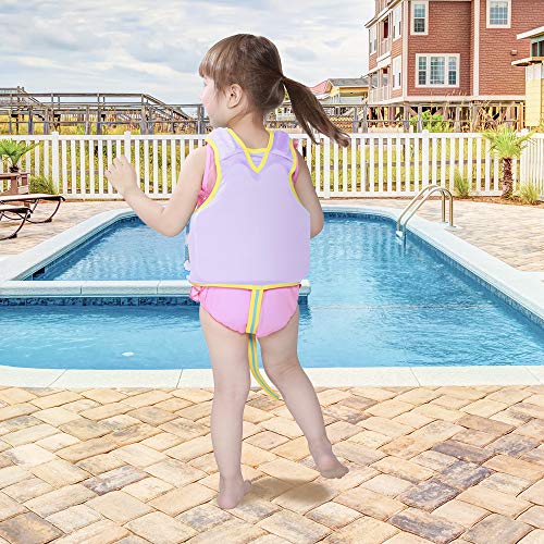 Megartico Kids' Swim Vest Life Jacket Girls Adjustable Safety Strap Boys Swim Training Aid Zipper - Toddler Learn-to-Swim