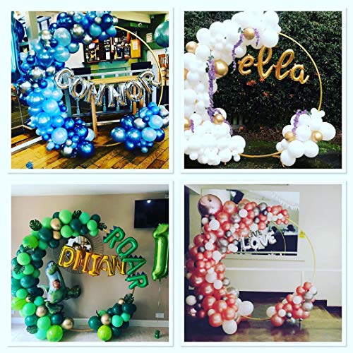 LANGXUN Large Size 6ft Gold Metal Round Balloon Arch kit Decoration