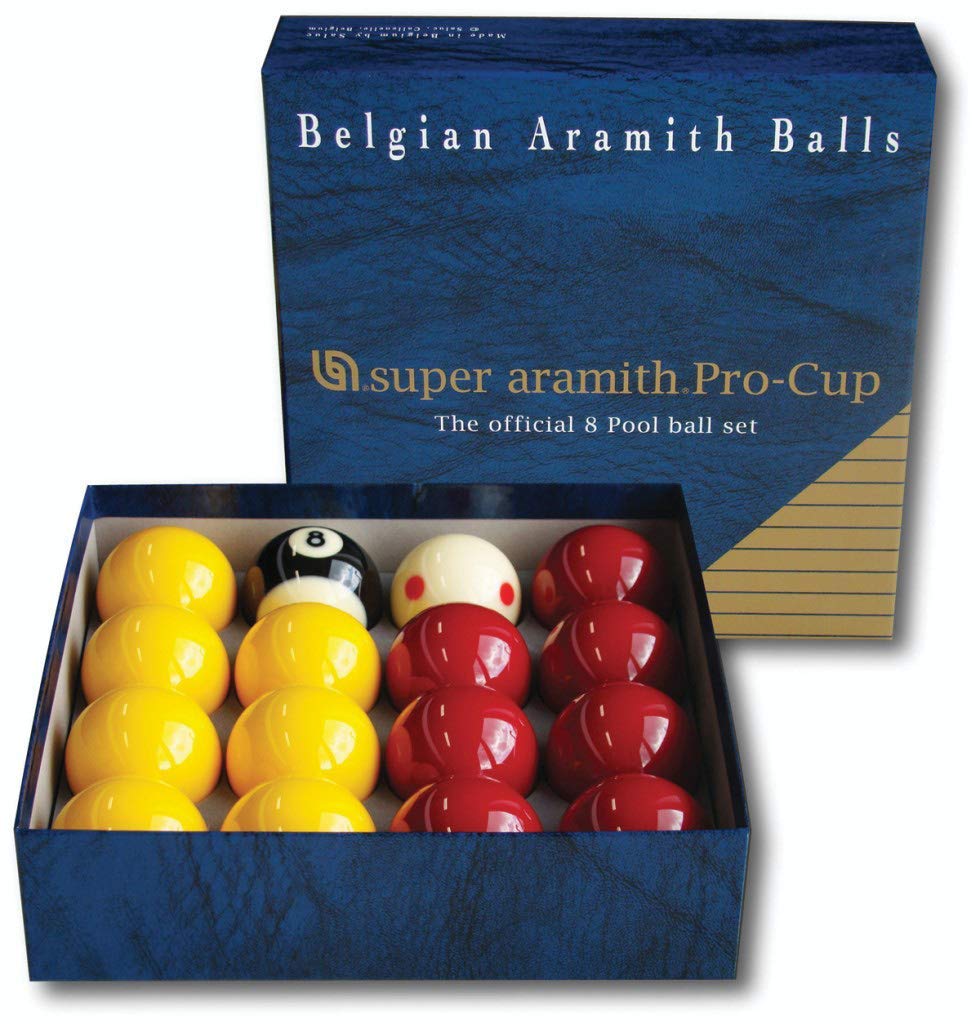 Aramith Pro Cup Red and Yellow 2" Inch Pool Ball Set - Tournament Quality Ball Set
