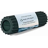 Oceanfoam Ripple Travel Foam Roller (11" x 3.35") Firm Mini Foam Roller for Physical Therapy, Deep Tissue Massage, Back Pain - High Density, Ergonomic Wave Textured - Yoga, Pilates, Exercise (Hunter)