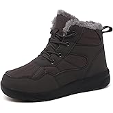 ChayChax Women's Winter Snow Boots with Fur Lined Lightweight Ankle Booties Anti Slip Comfortable Warm Winter Shoes