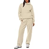 XIEERDUO Womens 2 Piece Outfits 2024 Sweatsuit Set Track Suits Oversized Hoodie Sweatshirts Wide Leg Sweatpants with Pockets