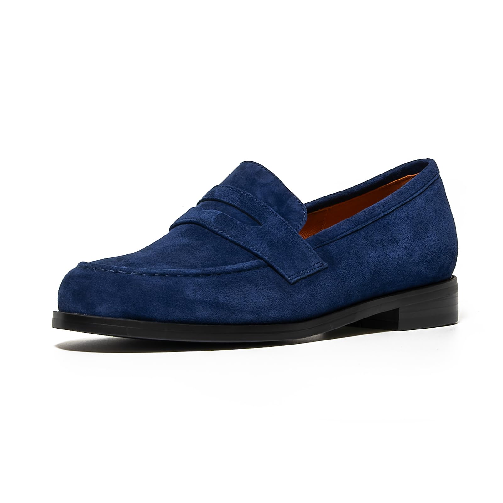 Photo 1 of ONEENO Women's Classic Flat Navy Blue Suede Penny Loafer 9 M US