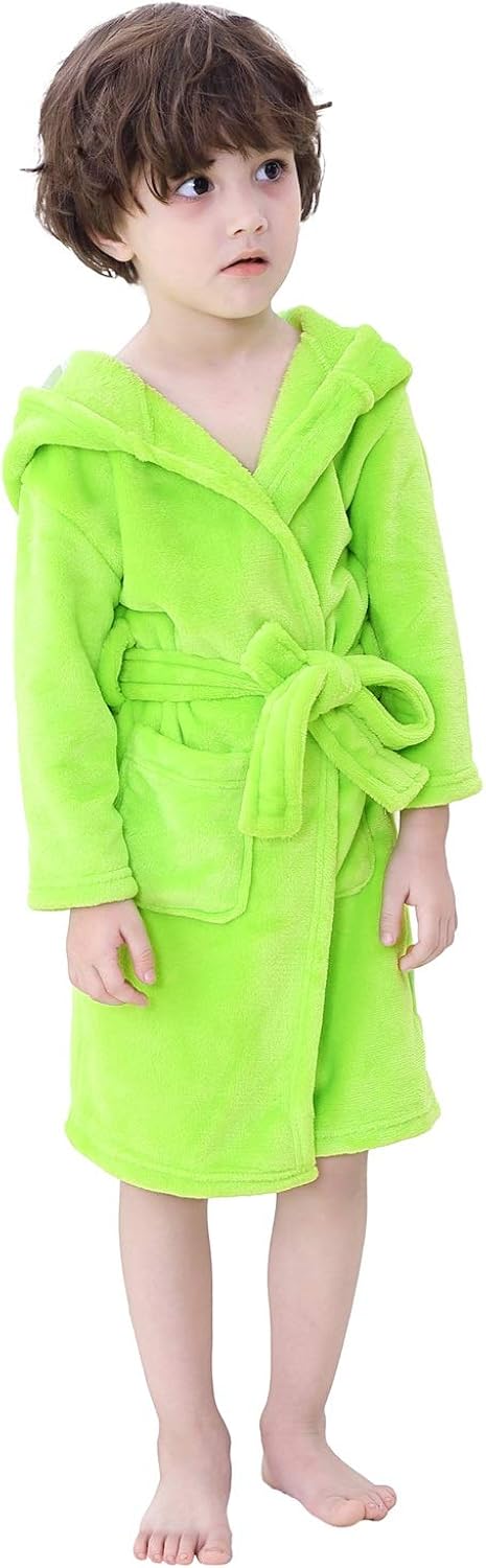 Boys' Girls' Hooded Bathrobe Soft Animal Plush Robe Kids Sleepwear Dressing Gown Gift: Clothing