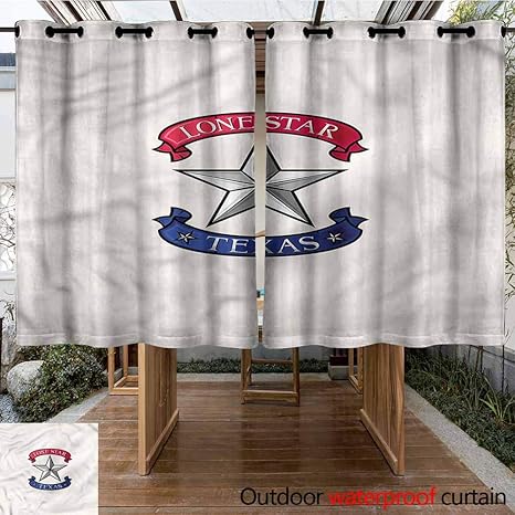 Amazon Com Indoor Outdoor Curtains Texas Retro Ribbons Heraldry