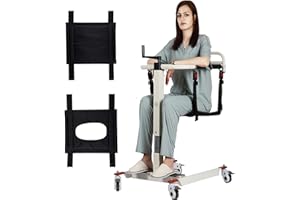 XUETAO Patient Lift Transfer Chair, Patient Lift Wheelchair for Home, Wheelchair Lift for Home Portable Car Transfer Lift Chair for Disabled and Elderly Nursing, Height/Width Adjust (Basic Backrest)