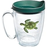 Tervis Tropical Animal Collection Made in USA Double Walled Insulated Tumbler Travel Cup Keeps Drinks Cold & Hot, 16oz Mug, Turtle