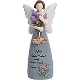 Kakizzy Grandma Birthday Gifts,Gift for Grandma,Angel Figurines Gifts for Christmas Birthday Mothers Day,New Grandma Gift First Time,Blessed Commemoration Statue,Sculpted Hand-Painted Figurine