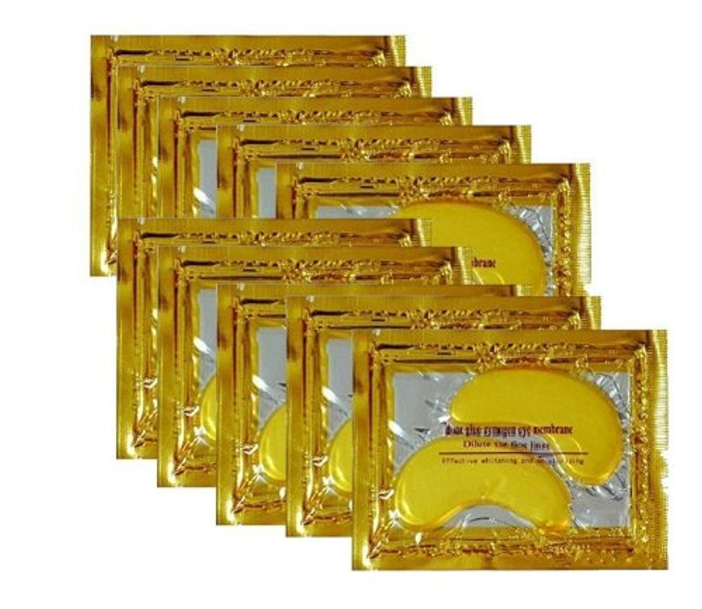24K Gold Powder Gel Collagen Eye Masks Sheet Patch, Anti Aging, Remove Bags, Dark Circles &Puffiness, Anti Wrinkle, Moisturising, Hydrating, Uplifting Whitening, Remove Blemishes &Blackheads (10 Pairs) : Beauty
