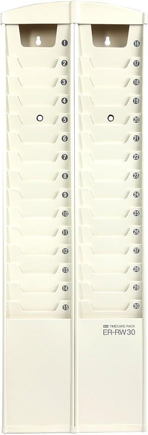 Amazon マックス タイムカードラック 30名用 ホワイト 壁掛け用木ネジ付き Er Rw30 タイムカードラック 文房具 オフィス用品